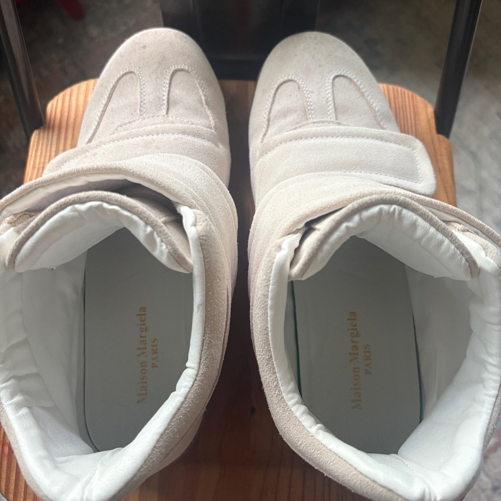 Maison Margiela Future Beige Suede High-Top Sneakers